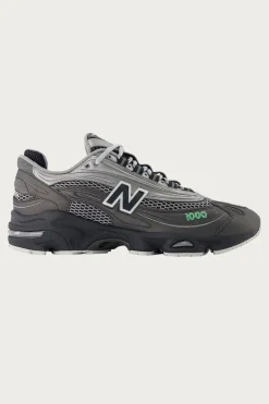 Footwear<New Balance 1000 - Black/Dark Silver Metallic/Lime Leaf