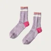 Accessories<Kapital 60 Yarns IVY RAINBOWY HAPPY HEEL-Hold Socks - Purple/Pink