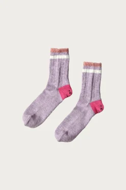 Accessories<Kapital 60 Yarns IVY RAINBOWY HAPPY HEEL-Hold Socks - Purple/Pink