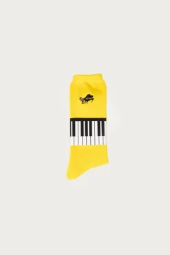 Accessories<Kapital 84 Yarns PIANO Embroidery Socks - Yellow