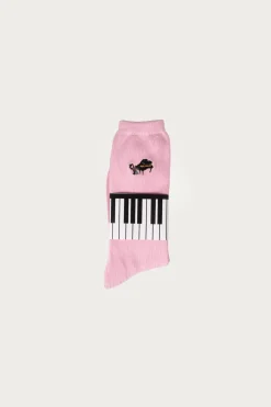 Accessories<Kapital 84 Yarns PIANO Embroidery Socks - Pink