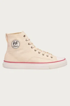 Footwear<P.F. Flyers All-American Hi - Antique White/Crimson