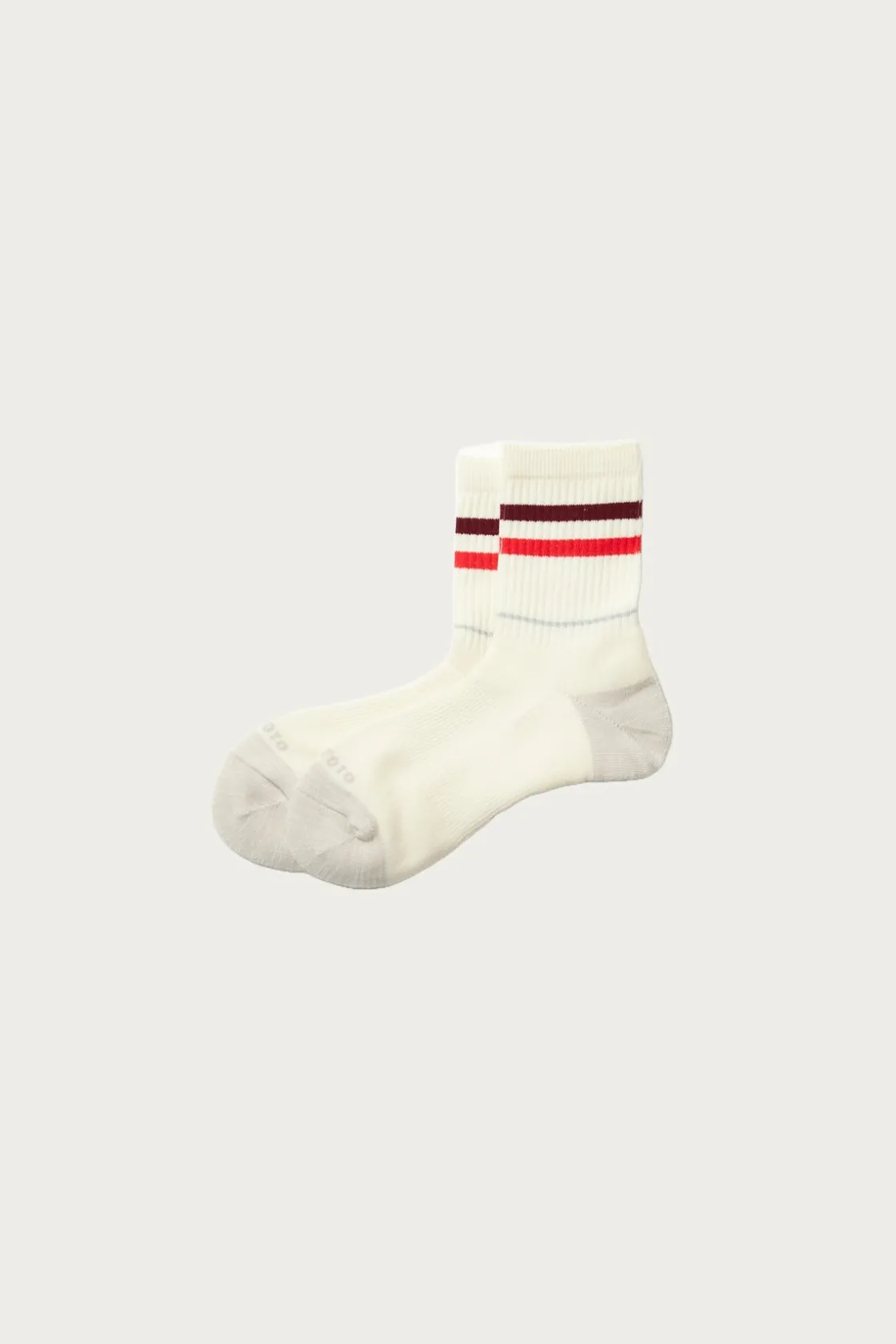Accessories<Rototo Allrounder "2 Stripe Merino Crew" - Burgundy/Red