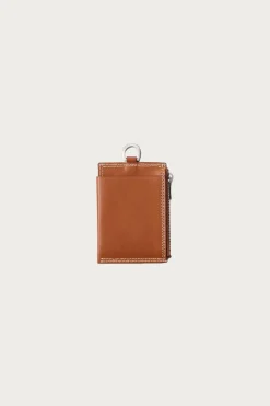 Accessories<Niceness Bay Ray Zip Card Case - Cognac