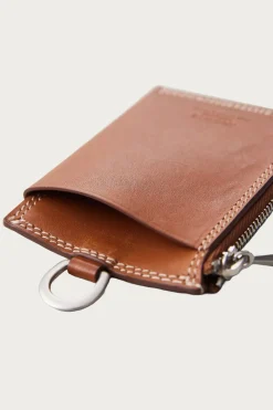 Accessories<Niceness Bay Ray Zip Card Case - Cognac