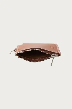 Accessories<Niceness Bay Ray Zip Card Case - Cognac