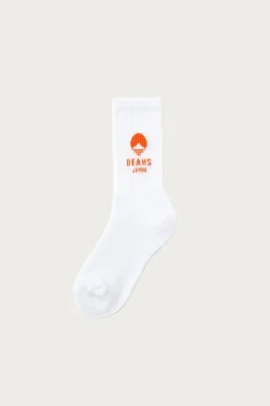 Accessories<Beams Japan Beams Logo Socks - White/Orange
