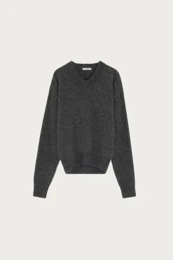 Sweaters<Lemaire Boxy V Neck Sweater - Grape Melange