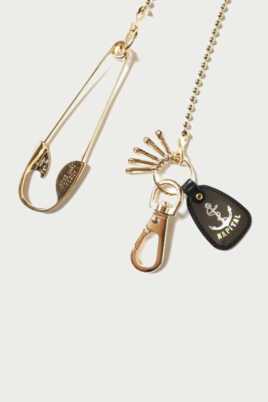 Accessories<Kapital Brass Anchor Snood Chain - Gold