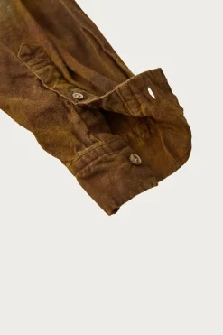 Shirts<CONFECT Brushed Uneven Dyed Regular Collar Shirt - Brown