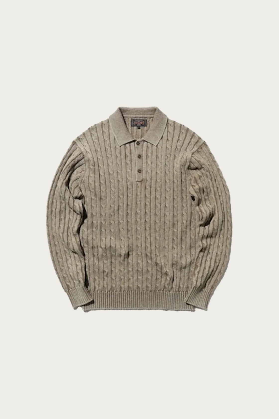 Shirts<Beams Plus Cable Polo Pigment Dyed Yarn - Beige