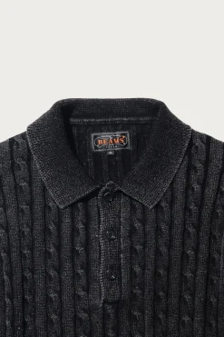 Shirts<Beams Plus Cable Polo Pigment Dyed Yarn - Black