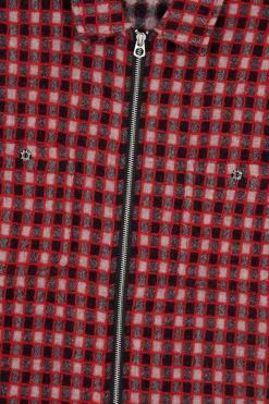 Shirts<Brain Dead Check Mate Flannel Zip Shirt - Black/Multi