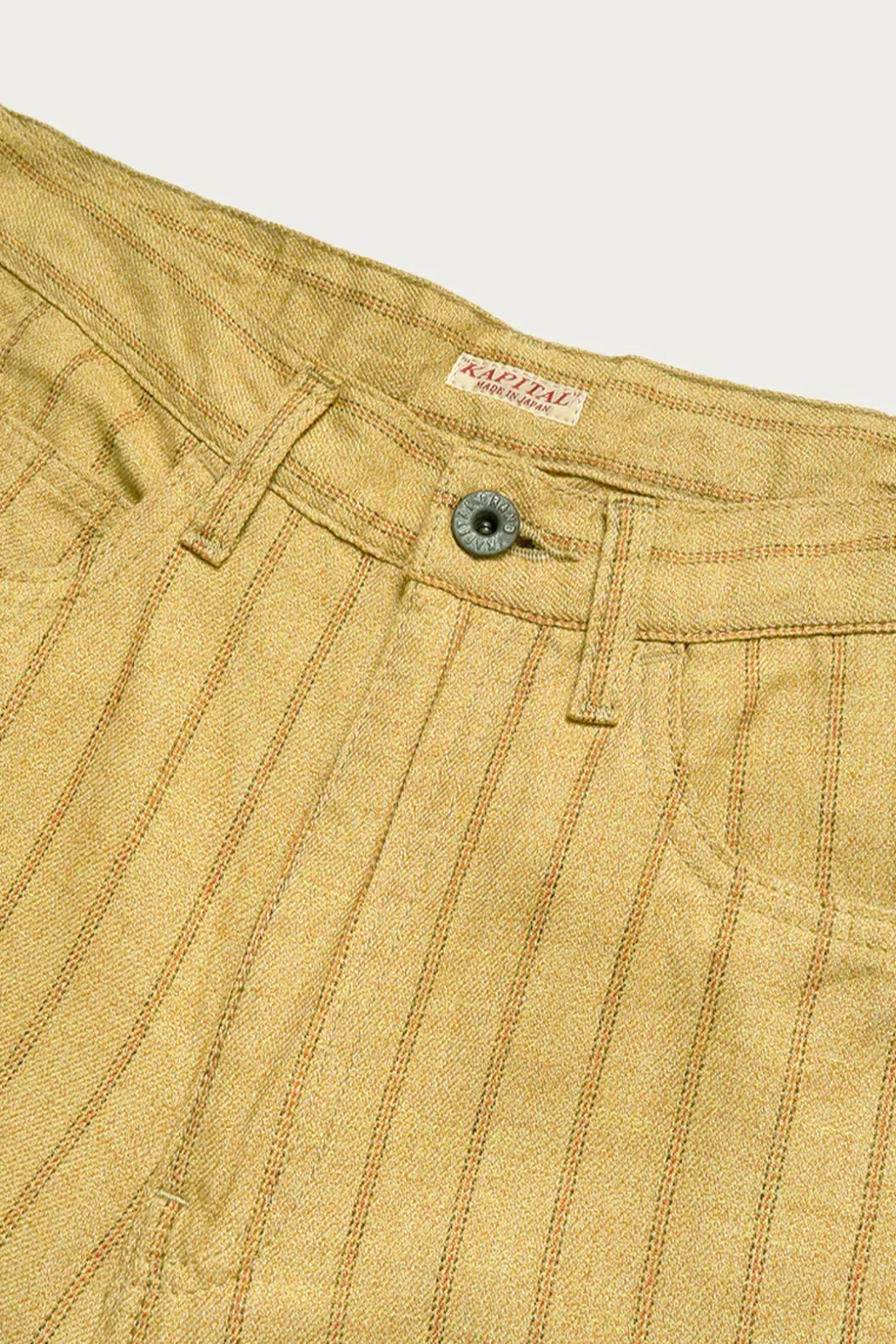 Pants<Kapital Cotton Linen GIBSON Stripe 5P FRISKO - Gold