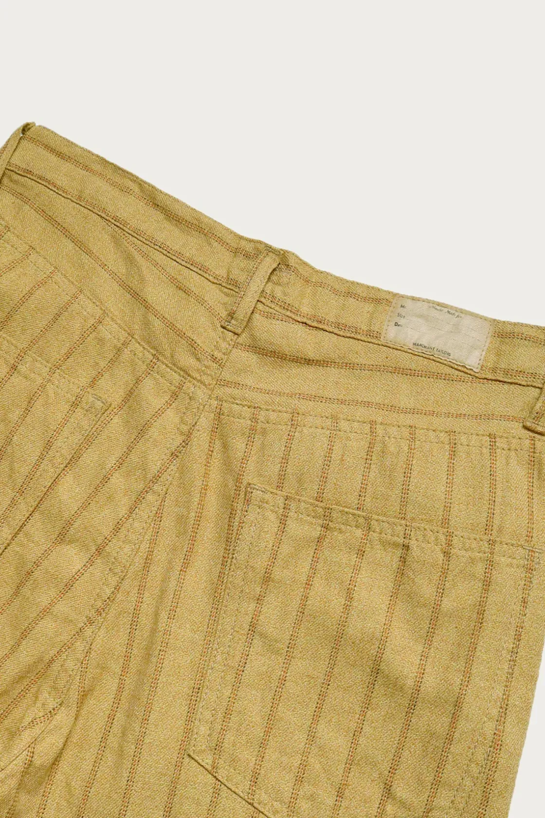 Pants<Kapital Cotton Linen GIBSON Stripe 5P FRISKO - Gold