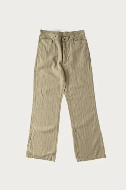 Pants<Kapital Cotton Linen GIBSON Stripe 5P FRISKO - Light Green