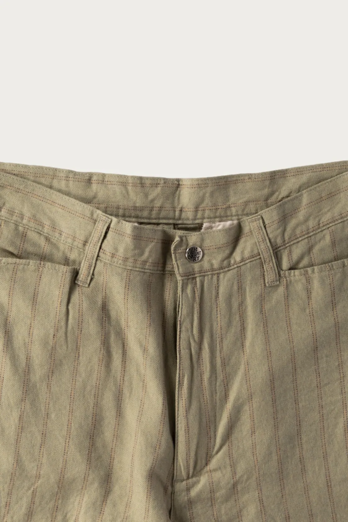 Pants<Kapital Cotton Linen GIBSON Stripe 5P FRISKO - Light Green
