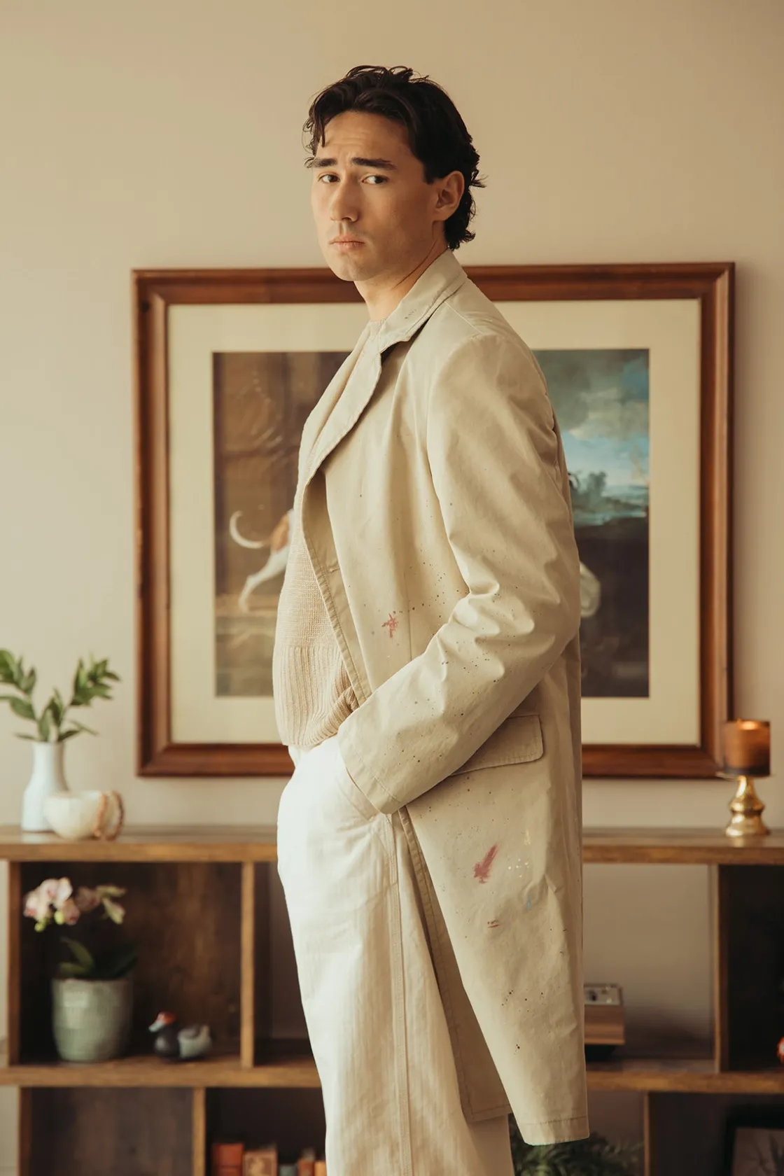 Coats, Jackets, And Vests<MM6 Maison Margiela Cotton Painter Jacket - Pink Beige