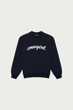 Tees And Sweats<Cowgirl Script Crewneck - Navy