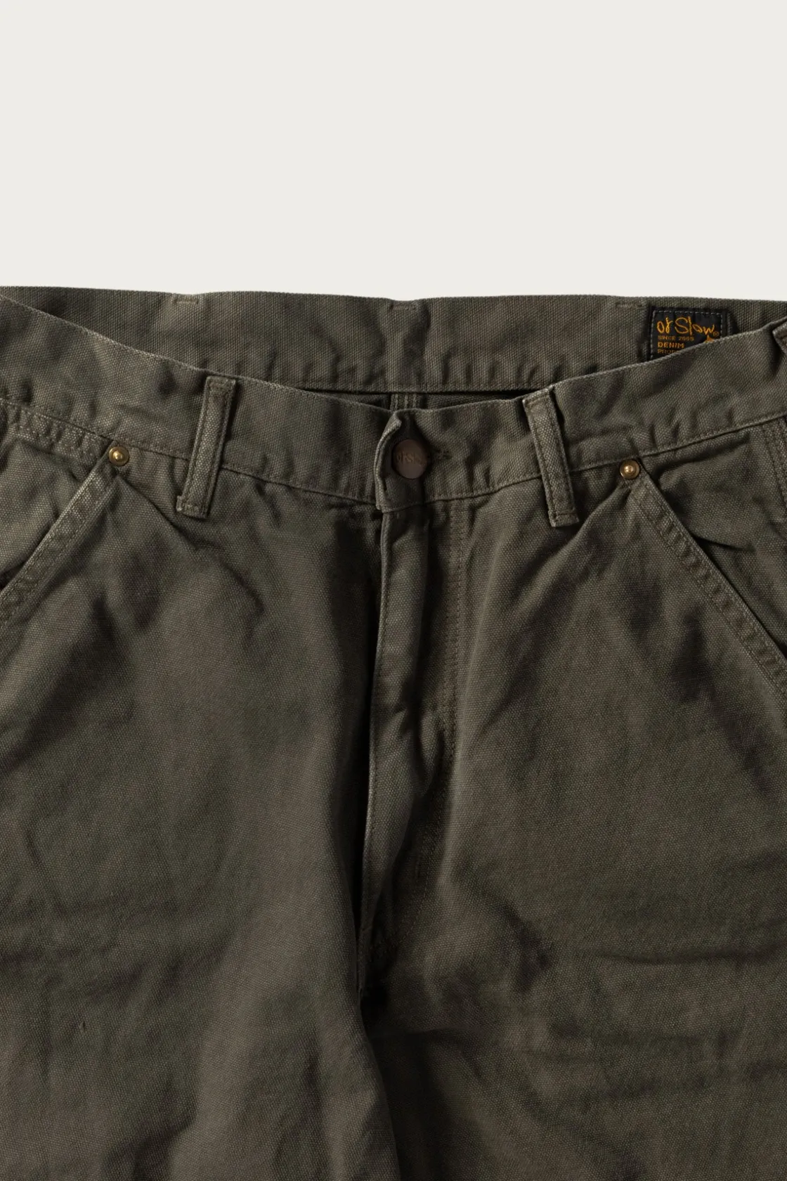 Pants<orSlow Dad's Fit Oxford Painter Pants - Army Green