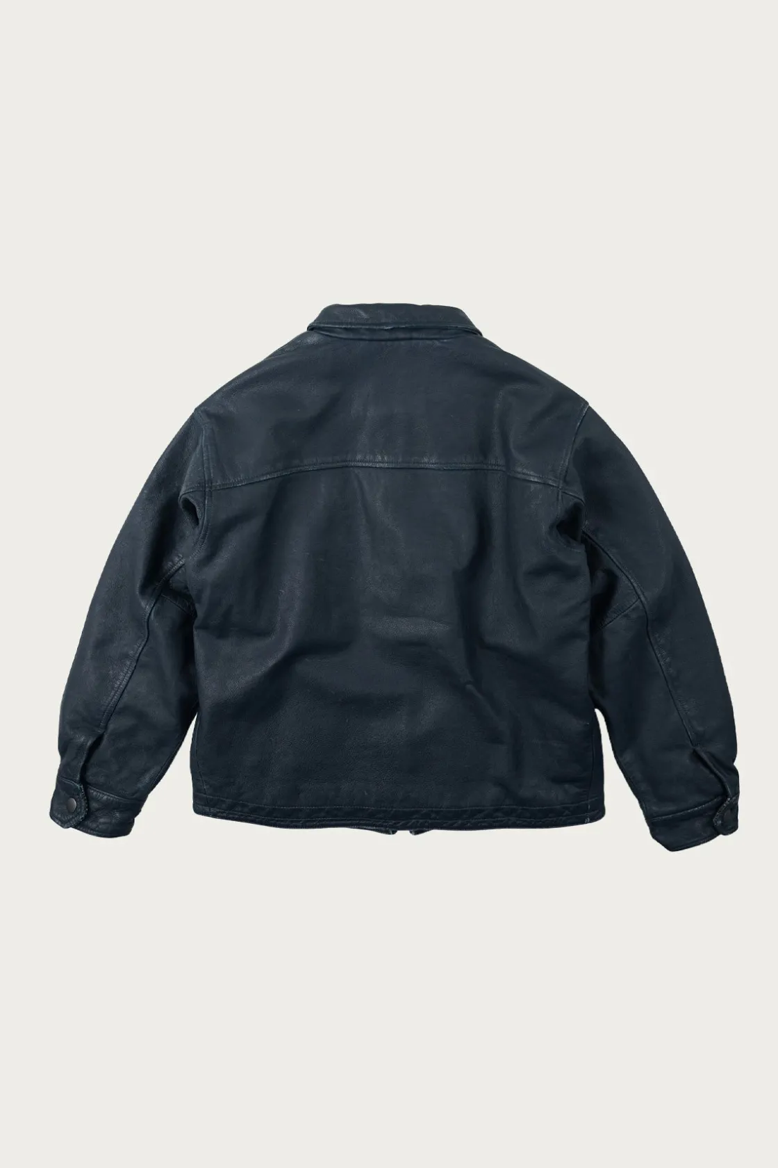 Coats, Jackets, And Vests<FrizmWORKS Destroyed Cowhide Leather Jacket - Washed Navy