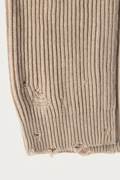 Sweaters<MM6 Maison Margiela Distressed Zip Sweater - Grey