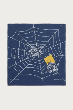Accessories<Kapital Fastcolor Selvedge Bandanna (SPIDER PECKISH RAINBOWY) - Navy