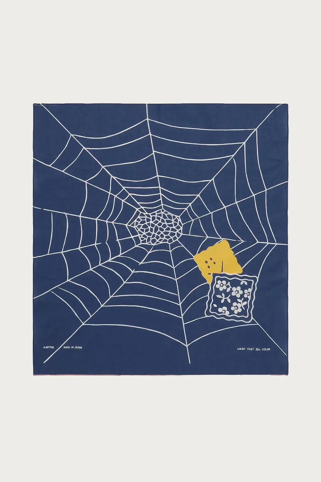 Accessories<Kapital Fastcolor Selvedge Bandanna (SPIDER PECKISH RAINBOWY) - Navy