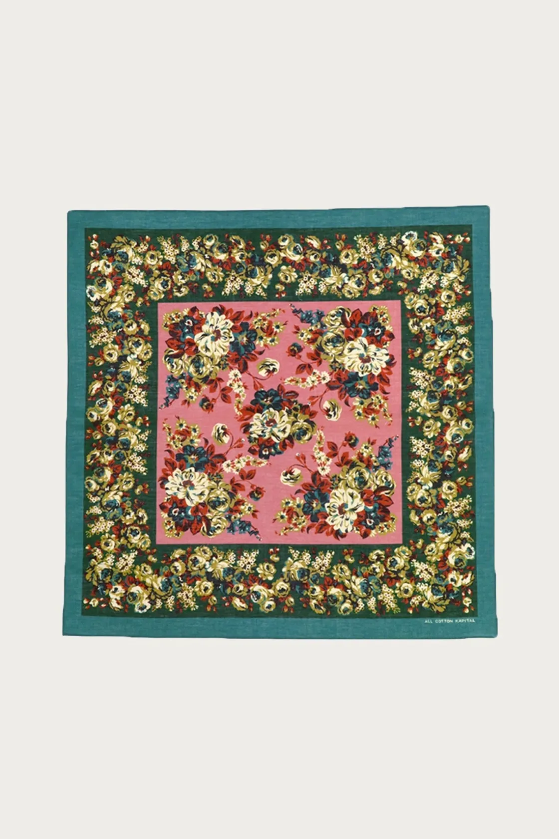 Accessories<Kapital Fastcolor Selvedge Bandanna (NADESHIKO-Champetre) - Turquoise