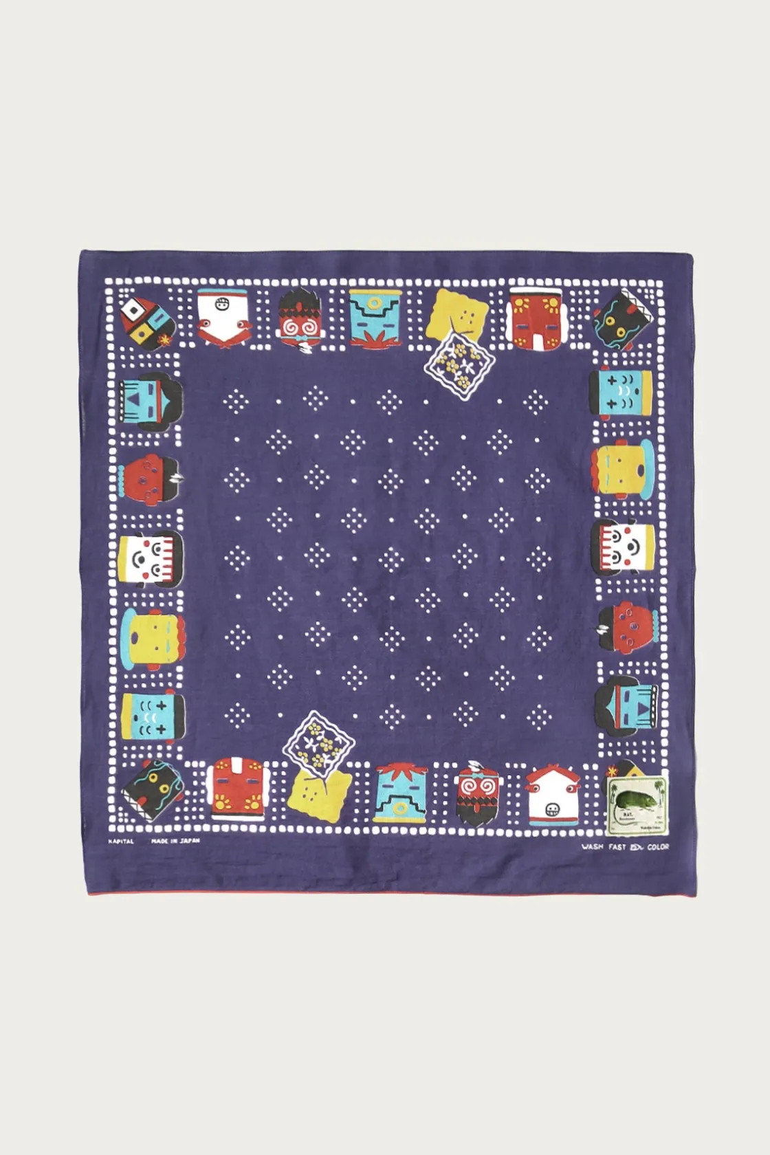 Accessories<Kapital Fastcolor Selvedge Bandanna (KACHINA & PECKISH RAINBOWY) - Purple