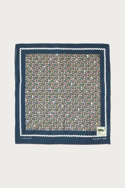 Accessories<Kapital Fastcolor Selvedge Bandanna (SKULL & FLOWER) - Navy