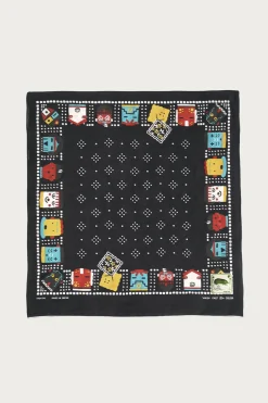Accessories<Kapital Fastcolor Selvedge Bandanna (KACHINA & PECKISH RAINBOWY) - Black