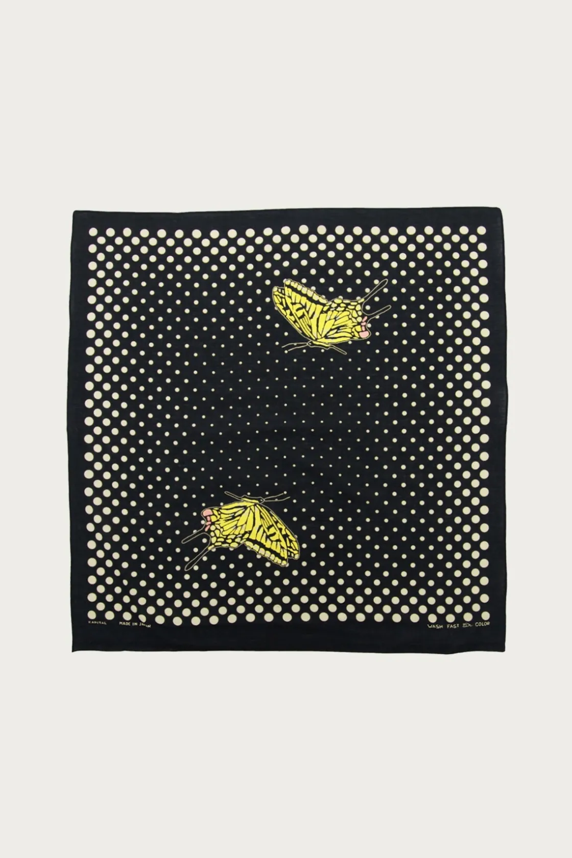 Accessories<Kapital Fastcolor Selvedge Bandana Coco Swallowtail - Black