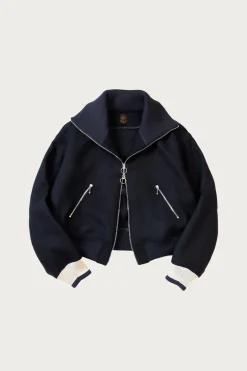 Coats, Jackets, And Vests<Kapital Flannel ZIP Beacon Blouson - Navy