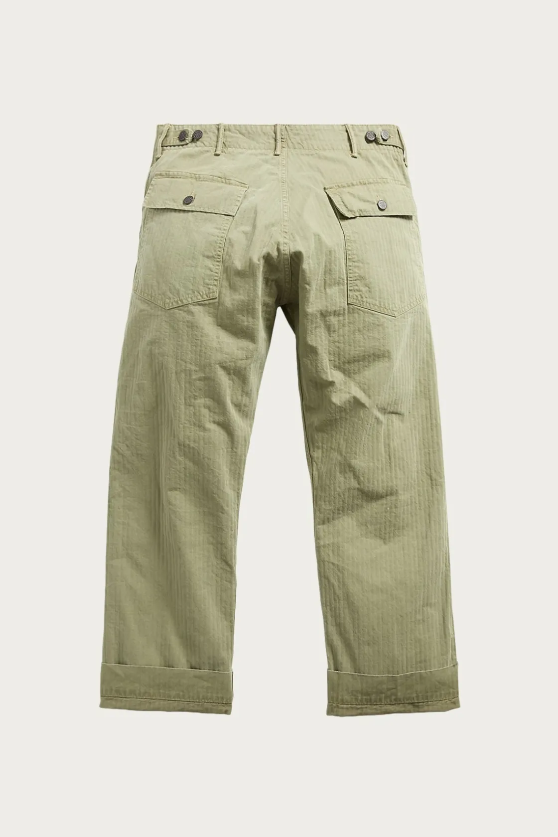 Pants<RRL Flat Front Cotton Herringbone Army Utility Pant - Brewster Green