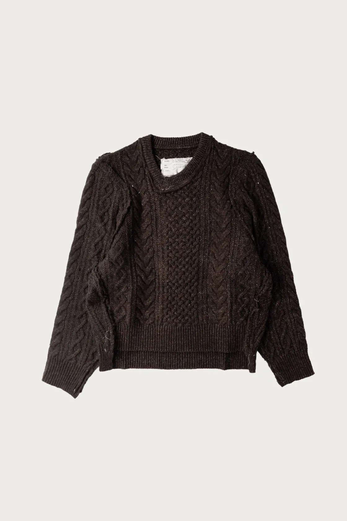 Sweaters<Camiel Fortgens Frankenstein Cable Knit - Natural Brown Glitter