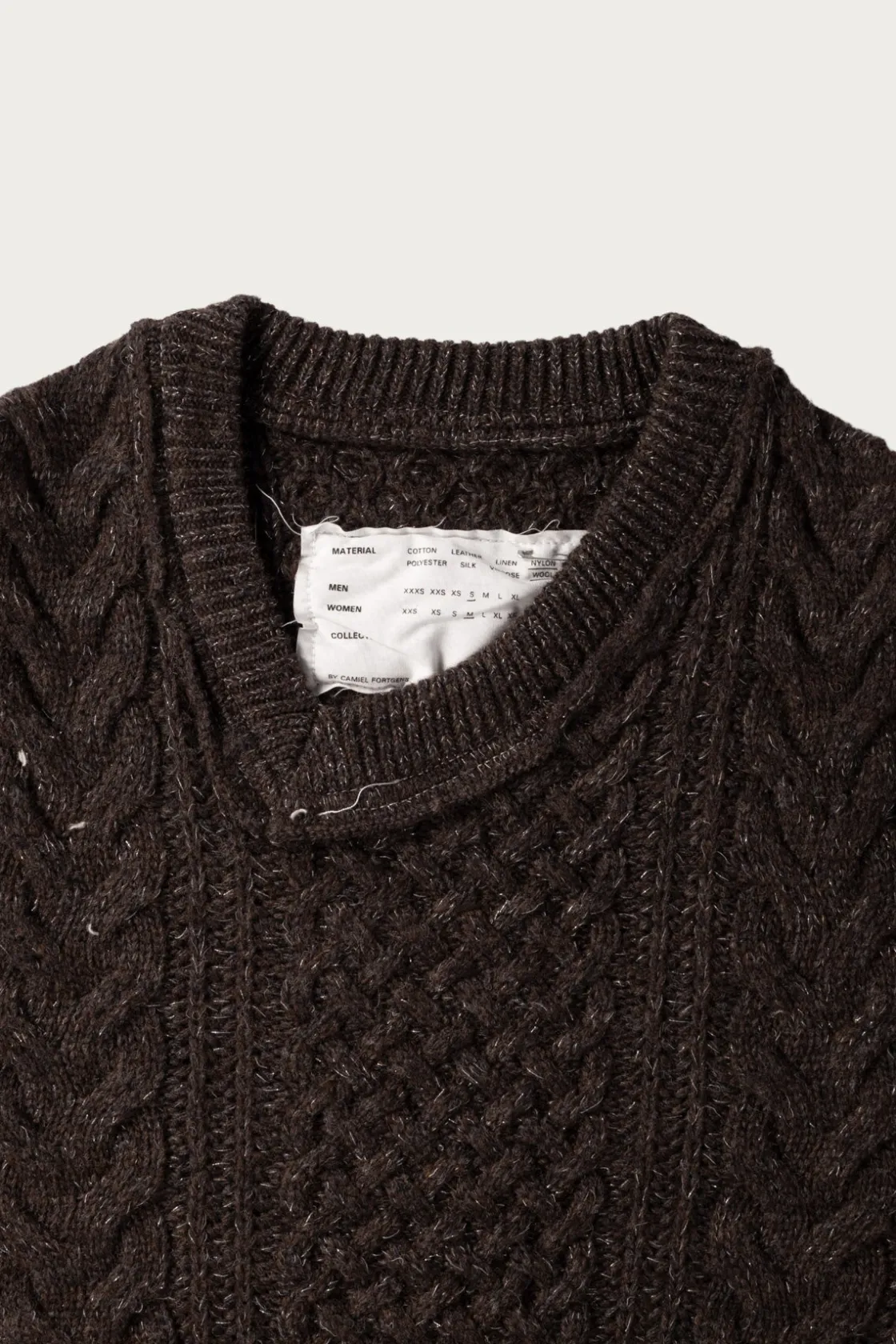 Sweaters<Camiel Fortgens Frankenstein Cable Knit - Natural Brown Glitter