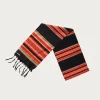 Accessories<Kapital Fringe Stole (PECOS Stripe) - Black