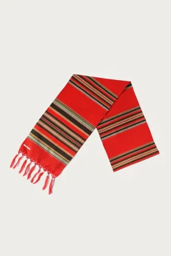 Accessories<Kapital Fringe Stole (PECOS Stripe) - Red