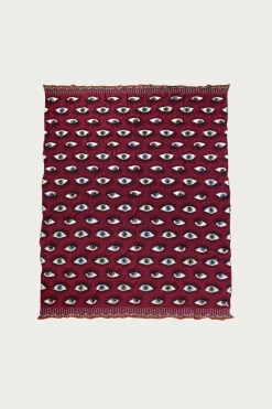 Accessories<Kapital Fulling Wool Blanket SPEAKEASY (Colorful) - Wine