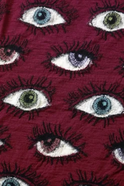 Accessories<Kapital Fulling Wool Blanket SPEAKEASY (Colorful) - Wine