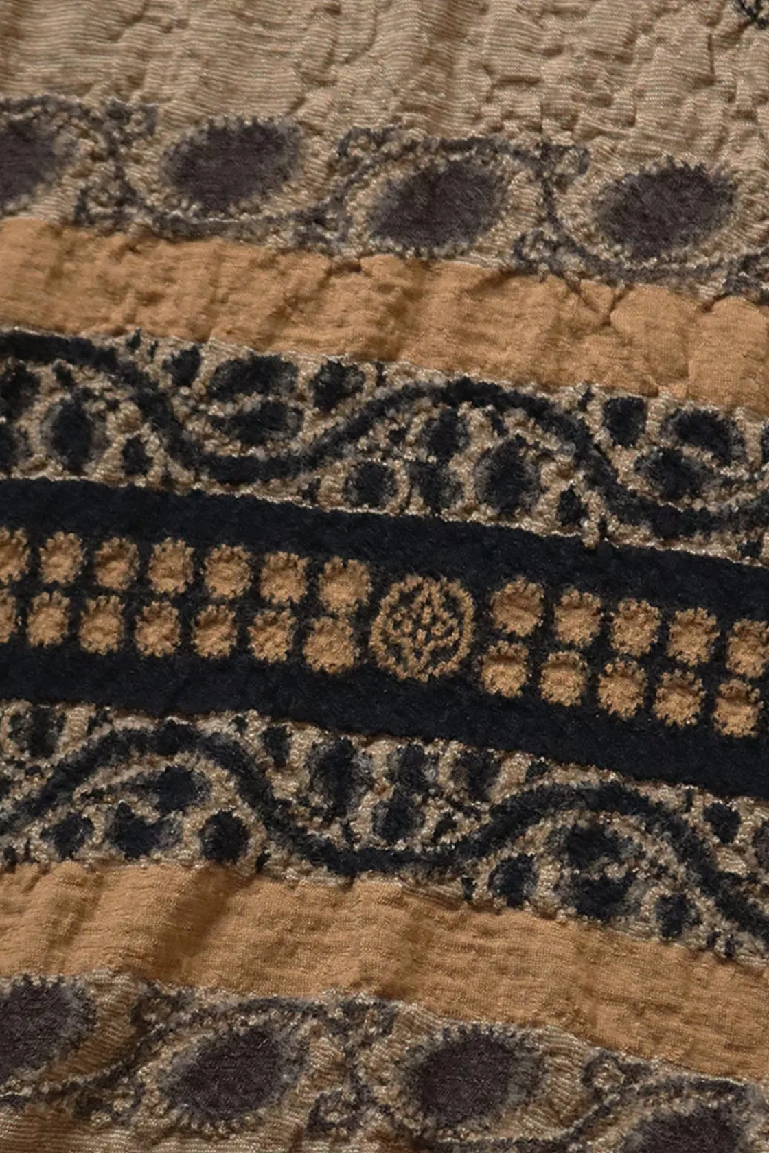 Accessories<Kapital Fulling Wool Scarf COPTIC SKULL - Beige