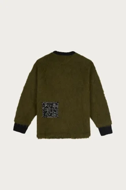 Sweaters<Brain Dead Future Vision Boxy Knit Sweater - Olive