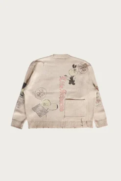 Sweaters<Kapital 5G Cotton Knit Crew Sweater (Memorial Paint Model) - Natural