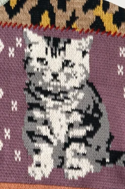 Sweaters<Kapital 5G Cotton Knit Patchwork BIG Crew Sweater(Cat&Raven) - Mint