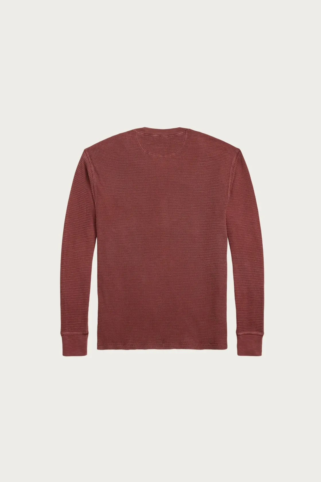 Tees And Sweats<RRL Garment-Dyed Waffle-Knit Henley Shirt - Wine