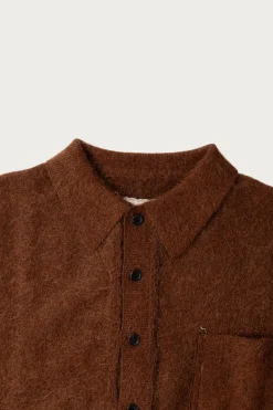 Sweaters<Camiel Fortgens Hairy Cardigan - Brown Mohair Wool