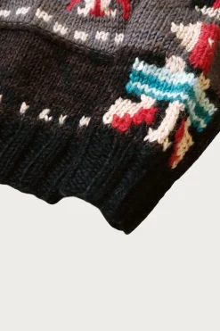 Sweaters<Kapital Hand Knit STD Cowichan Crew Sweater - Charcoal