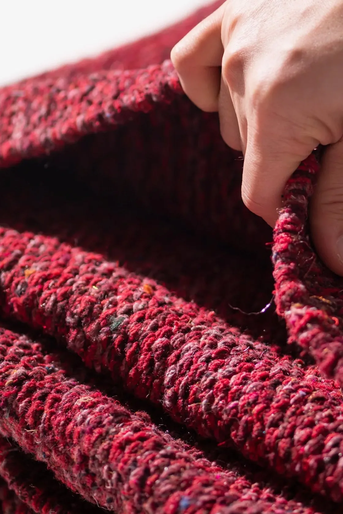 Homegoods<Puebco Handloomed Recycled Yarn Rug - Burgundy
