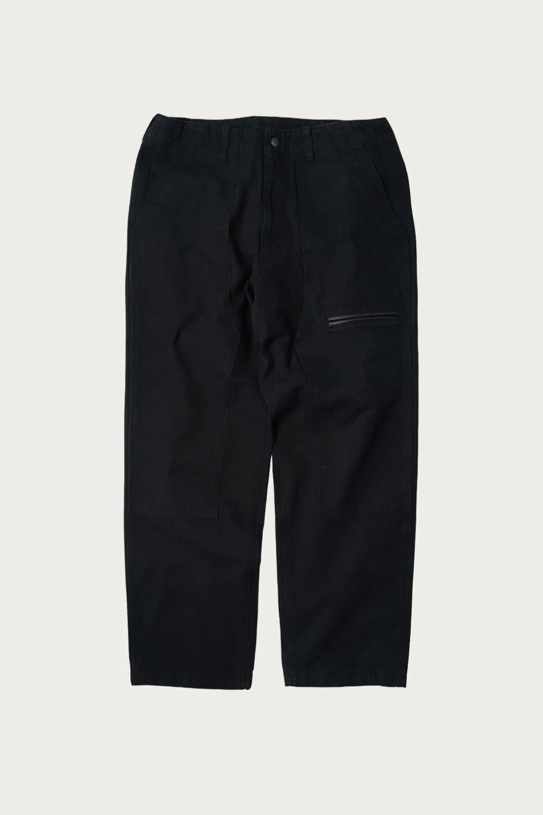 Pants<FrizmWORKS Heavy Canvas Destroyed Double Knee Pants - Black